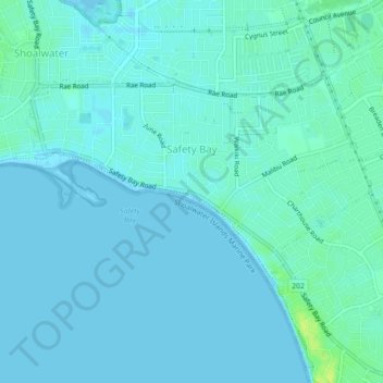 Safety Bay topographic map, elevation, terrain