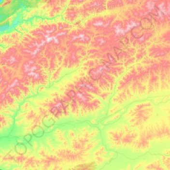 Khorinsky Rayon topographic map, elevation, terrain