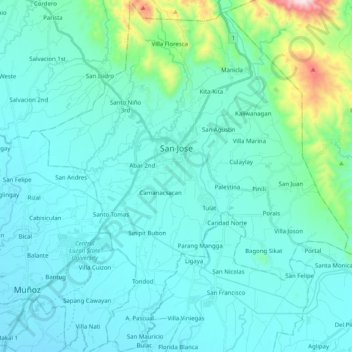 San Jose topographic map, elevation, terrain