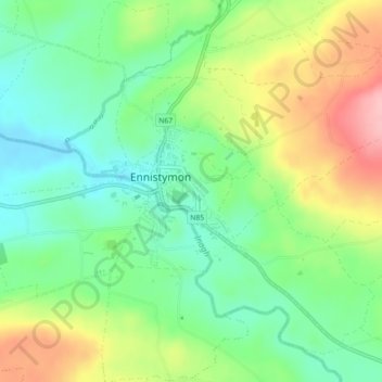 Ennistimon topographic map, elevation, terrain