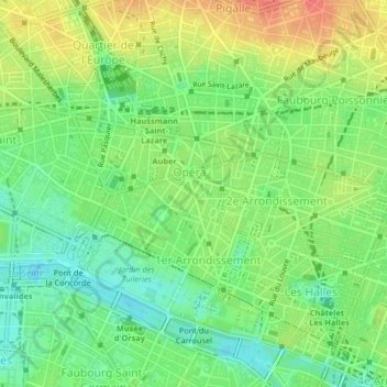 Quartier Gaillon topographic map, elevation, terrain