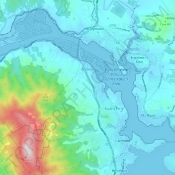 Granton topographic map, elevation, terrain