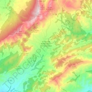 Torremanzanas topographic map, elevation, terrain