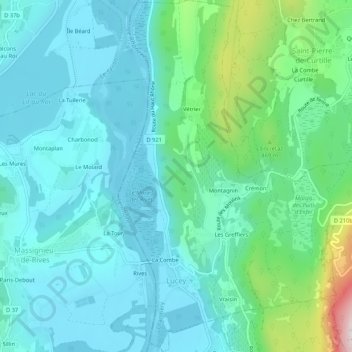 Lucey topographic map, elevation, terrain