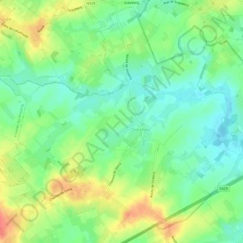 Ostiches topographic map, elevation, terrain