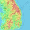 North Gyeongsang topographic map, elevation, terrain