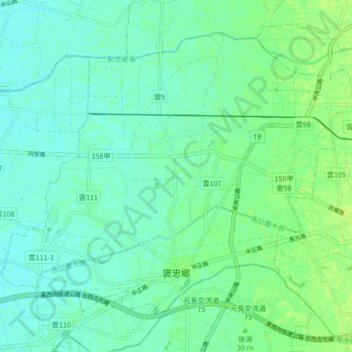 Baozhong Township topographic map, elevation, terrain