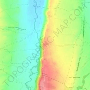 Cuélas topographic map, elevation, terrain