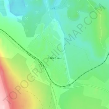 Кайеркан topographic map, elevation, terrain