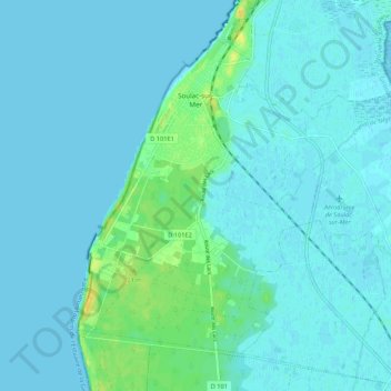 Soulac-sur-Mer topographic map, elevation, terrain