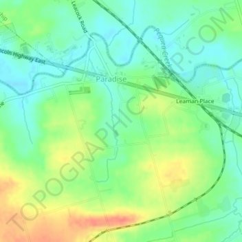 Paradise topographic map, elevation, terrain