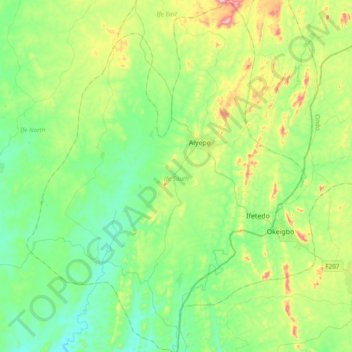 Ife South topographic map, elevation, terrain