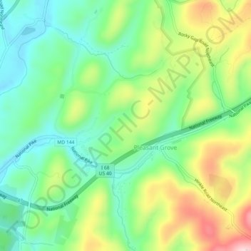 Pleasant Grove topographic map, elevation, terrain