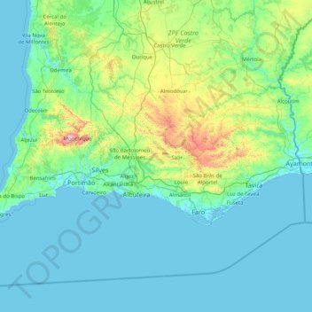 Faro topographic map, elevation, terrain