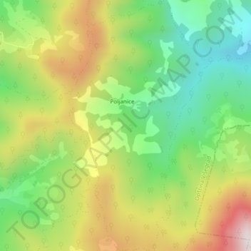 Poljanice topographic map, elevation, terrain