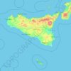 Sicily topographic map, elevation, terrain