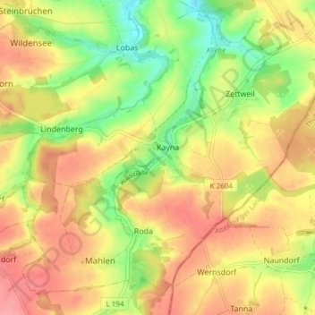 Kayna topographic map, elevation, terrain