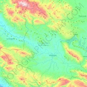Arrondissement de Mirebalais topographic map, elevation, terrain