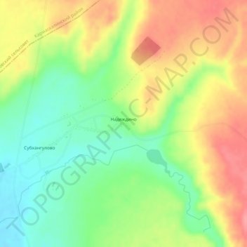 Надеждино topographic map, elevation, terrain