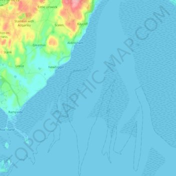 Aldingham topographic map, elevation, terrain