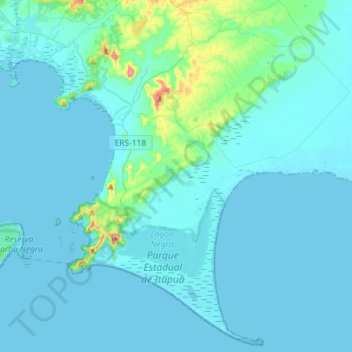 Itapuã topographic map, elevation, terrain