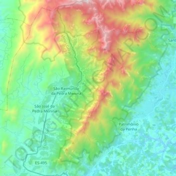 São Raimundo da Pedra Menina topographic map, elevation, terrain