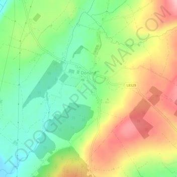 Donard topographic map, elevation, terrain