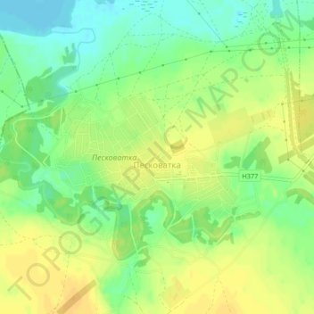 Песковатка topographic map, elevation, terrain