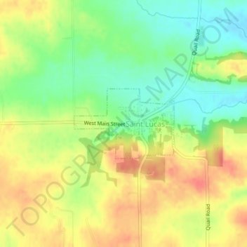 St. Lucas topographic map, elevation, terrain
