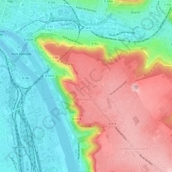 Bonsecours topographic map, elevation, terrain