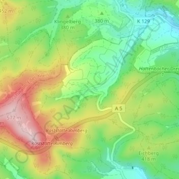 Machtlos topographic map, elevation, terrain