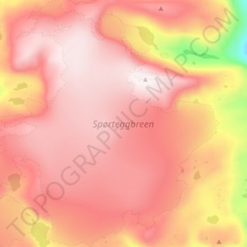Spørteggbreen topographic map, elevation, terrain