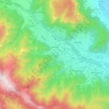 Sanfront topographic map, elevation, terrain