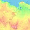 Libya topographic map, elevation, terrain