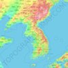 Korea topographic map, elevation, terrain