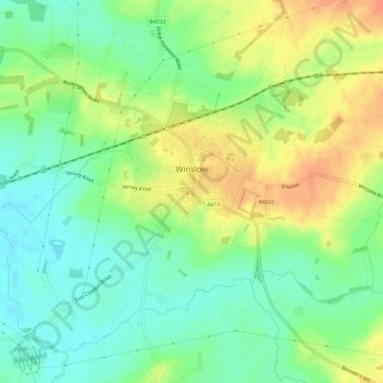 Winslow topographic map, elevation, terrain