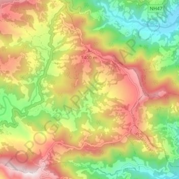 Phedikhola topographic map, elevation, terrain