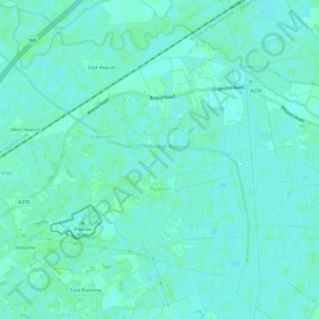 Puxton topographic map, elevation, terrain