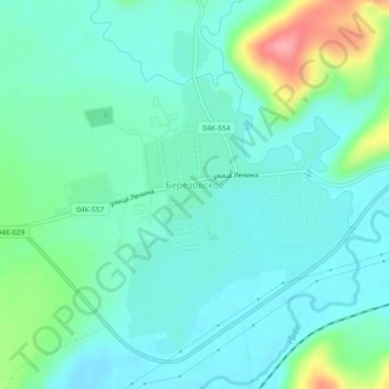 Берёзовское topographic map, elevation, terrain