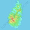 Saint Lucia topographic map, elevation, terrain