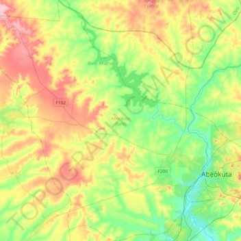 Abeokuta North topographic map, elevation, terrain