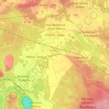 Schleife topographic map, elevation, terrain