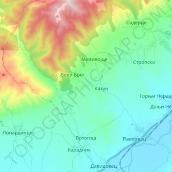 Vrtogos topographic map, elevation, terrain