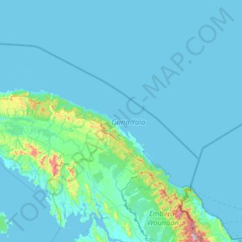 Comarca Guna Yala topographic map, elevation, terrain
