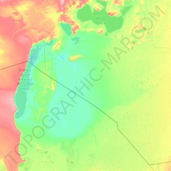 Aral Sea topographic map, elevation, terrain
