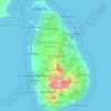 Sri Lanka topographic map, elevation, terrain