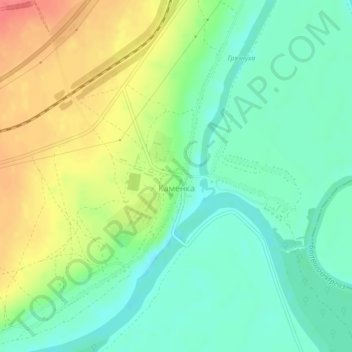 Каменка topographic map, elevation, terrain