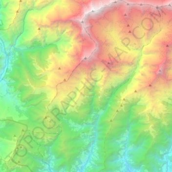 Ghandruk topographic map, elevation, terrain