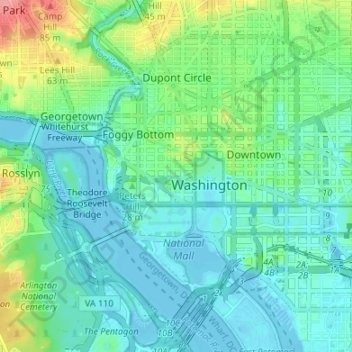 Ward 2 topographic map, elevation, terrain