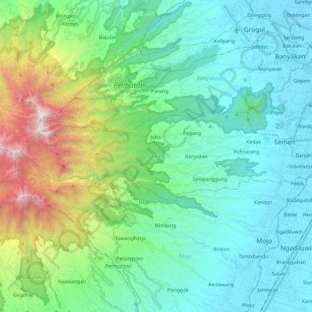 Semen topographic map, elevation, terrain